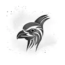 crow outline  tattoo design idea