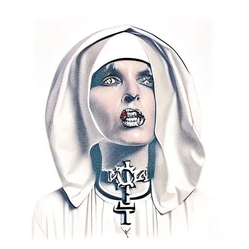 unholy nun horny  tattoo design idea