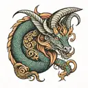 Aries  dragon tattoo design idea