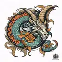 Aries  dragon tattoo design idea