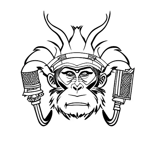 monkey king tattoo design idea