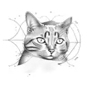 cat and dog, with lgbt  tattoo design idea