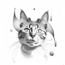 cat and dog, with lgbt  tattoo design idea