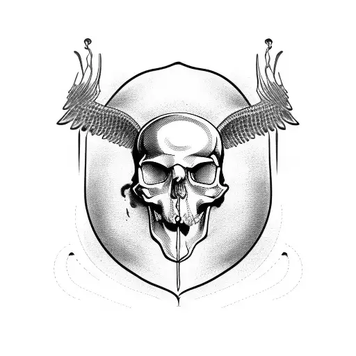goose and skull  tattoo design idea