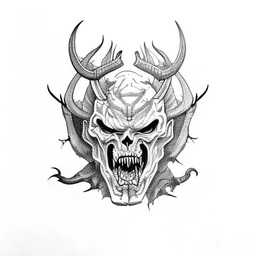 Four demons named Rage, Rust, Rot and Ruin. they are hunting  tattoo design idea