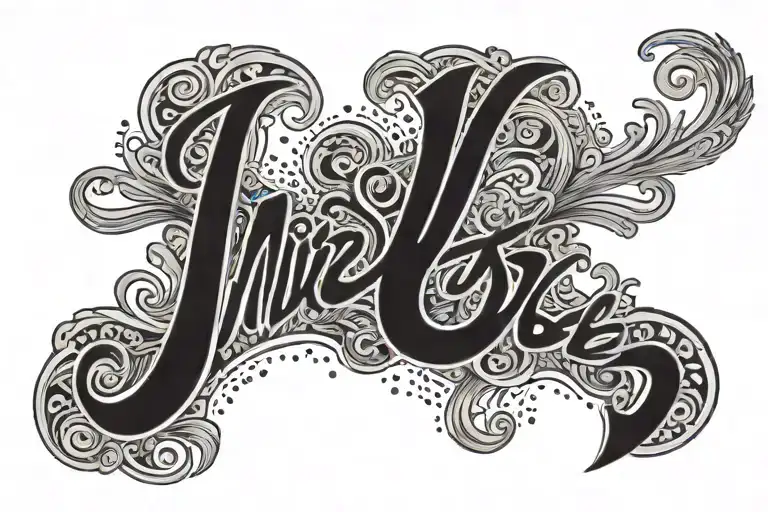 The inscription "UNRICTABLE", with a slight bend downwards horizontally, written in traditional Russian font. Empty space tattoo design idea