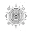 sol e lua tattoo design idea