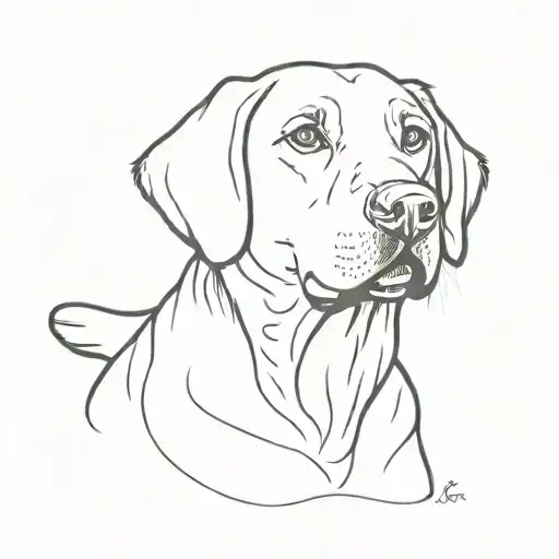 black labrador retriever tattoo design idea