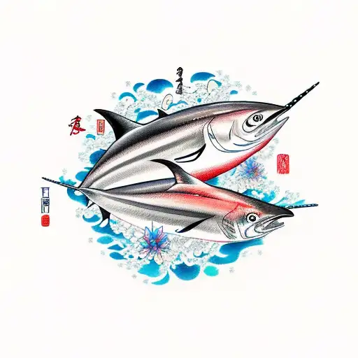 Bluefin tuna,Yellowfin Tuna, Doroado, Yellowtail tattoo design idea