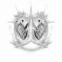 Bluefin tuna tattoo design idea