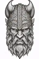 Viking berserker wearing bear head tattoo design idea