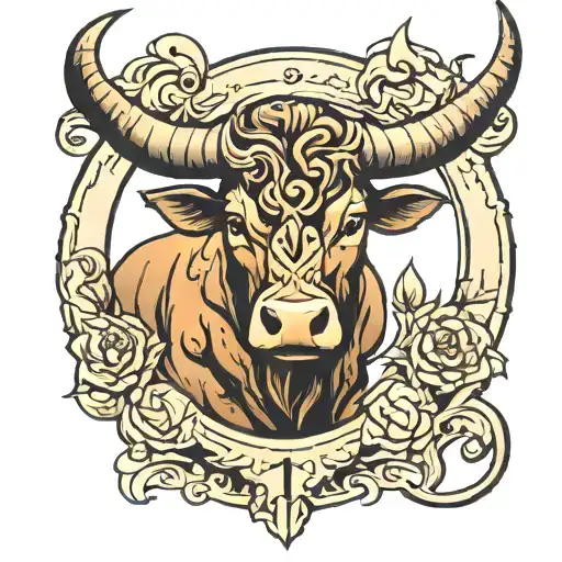 Zodiac sign Taurus tattoo design idea