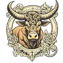 Zodiac sign Taurus tattoo design idea