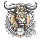 Zodiac sign Taurus tattoo design idea