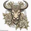 Zodiac sign Taurus tattoo design idea