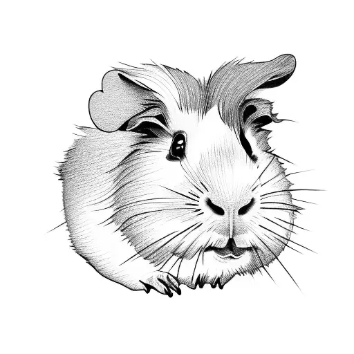 guinea pig, broken heart tattoo design idea