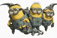 minions climbing on shoulder  tattoo design idea