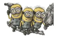 minions climbing on shoulder  tattoo design idea