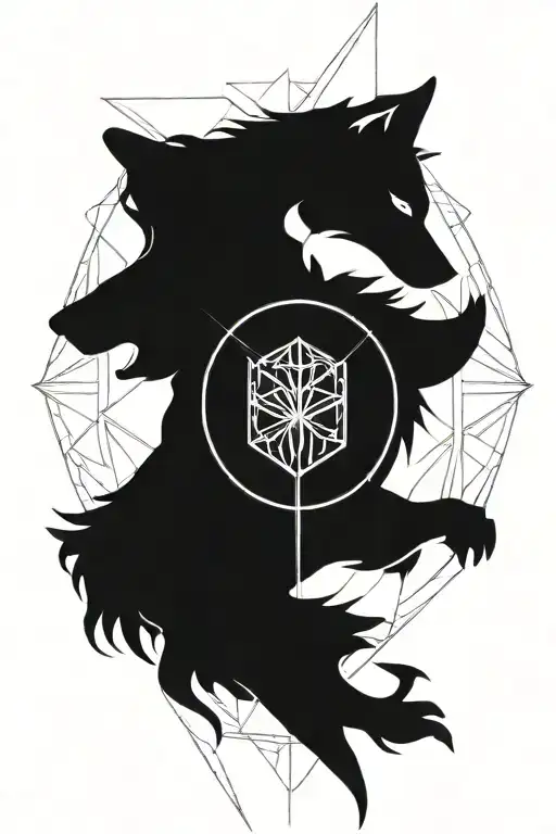 angel armour wolf tree of life tattoo design idea