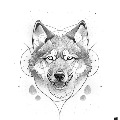 Tatuaje de perro lobo tattoo design idea