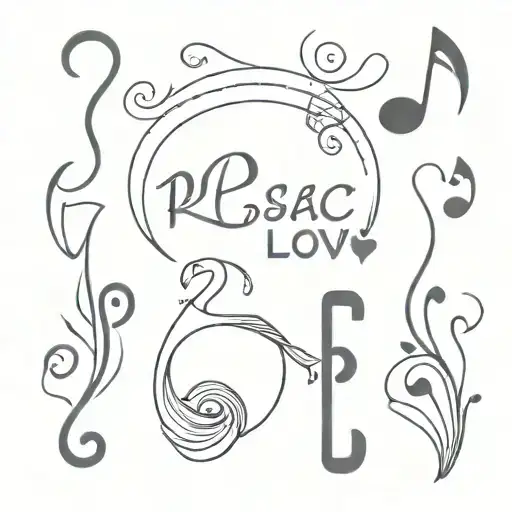 respect music love sea tattoo design idea