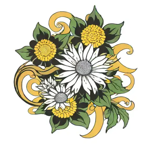 generate a tattoo for me. My daughter's name is Berra Sezin. but I call her My Daisy, so I was hoping you could create a tattoo design idea