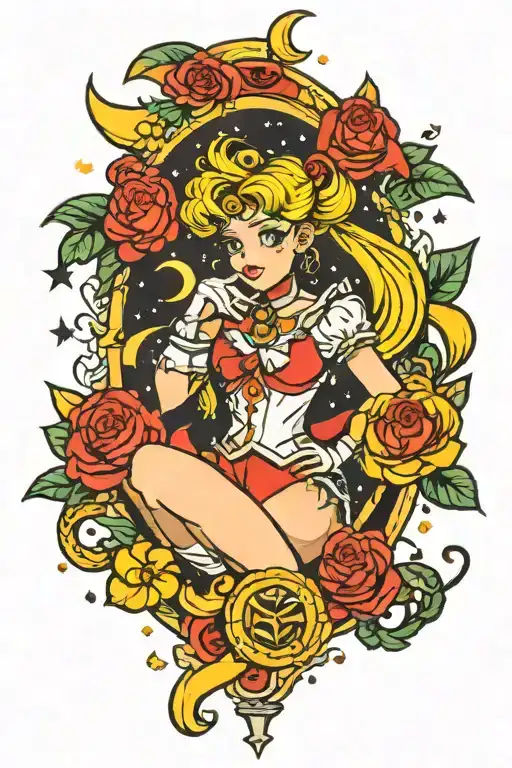 captain sailor moon tattoo design idea