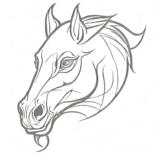 devil horse head tattoo design idea