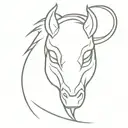 devil horse head tattoo design idea