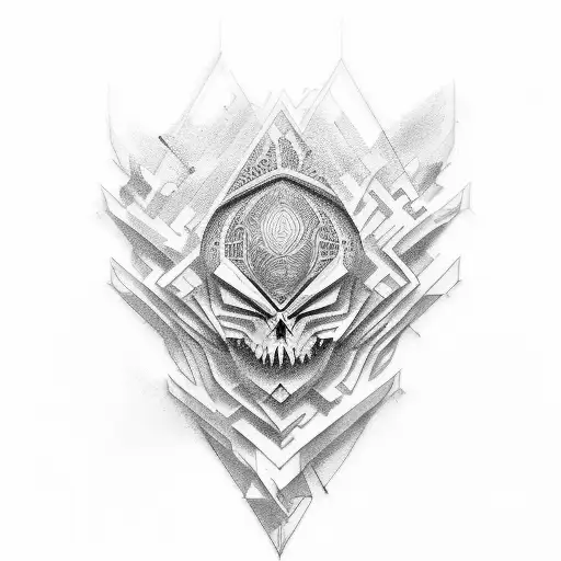 3D gear tattoo design idea