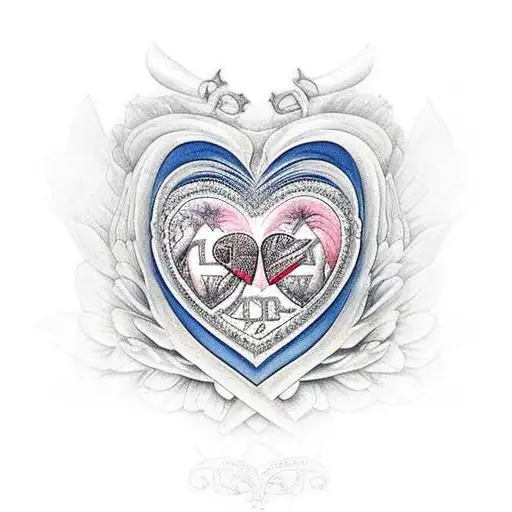 heart with the name of my granddaughters "Isis & Ágata" tattoo design idea