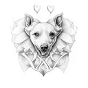 heart with the name of my granddaughters "Isis & Ágata" tattoo design idea