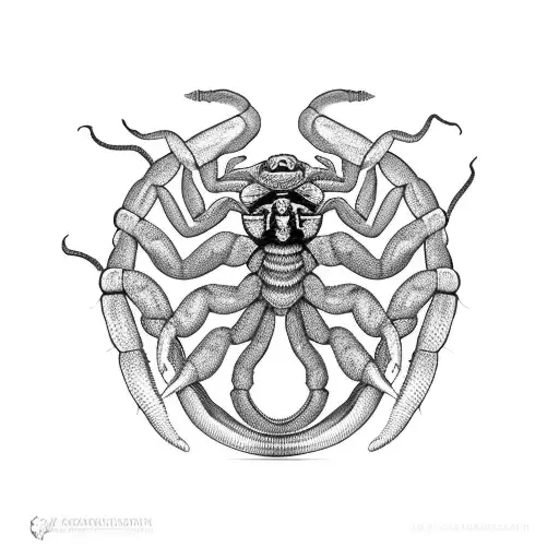 scorpion killing snake tattoo design idea