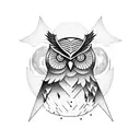 Owl, Mapple leaf, bat, ferns, mountains, moon, sun tattoo design idea