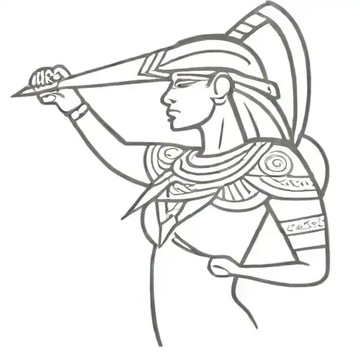 aztec warrior woman tattoo design idea