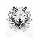 guerrera con lobo tattoo design idea