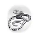 A snake wrapped around a mason's trowel tattoo design idea