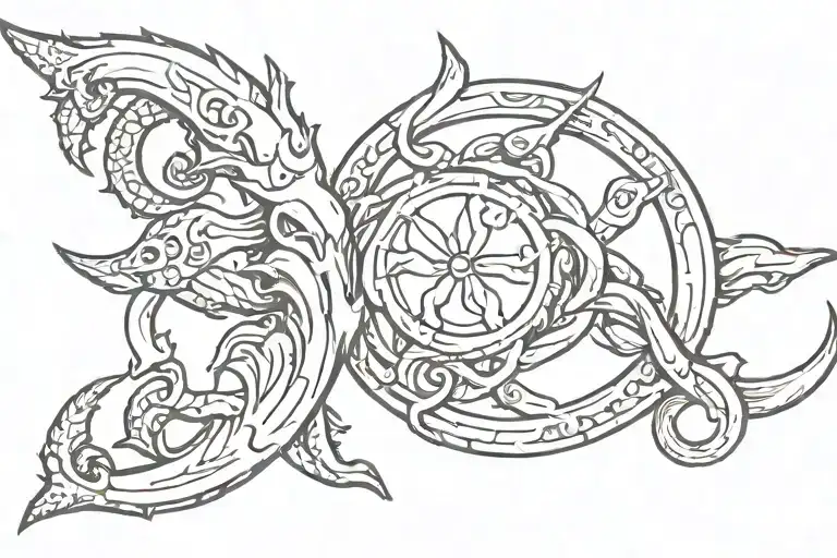 wide khorn symbol tattoo design idea
