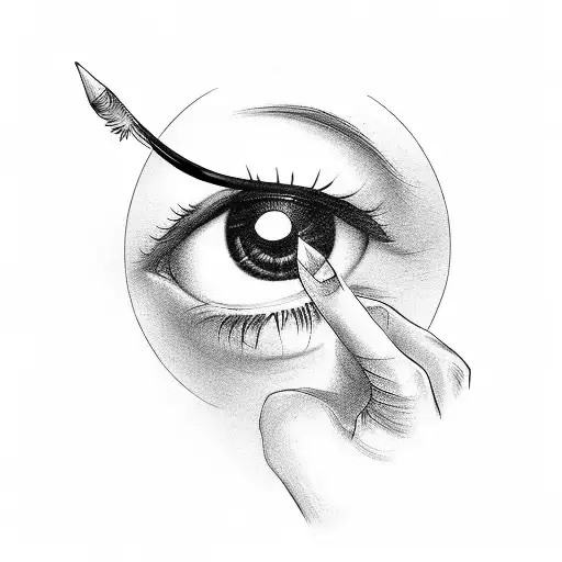 hand eye tattoo design idea
