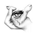 hand with eye tattoo design idea