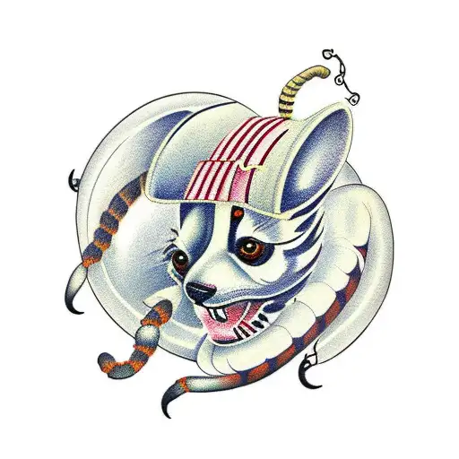 papillon en scorpion tattoo design idea