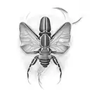 papillon avec la silhouette d'un scorpion dans une aile tattoo design idea