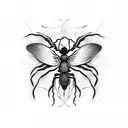 papillon avec la silhouette d'un scorpion dans une aile tattoo design idea
