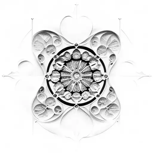 church rose window tattoo design idea
