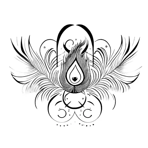 peacock feather infinity sign tattoo design idea