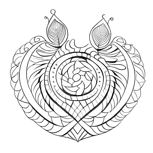 peacock feather, infinity sign tattoo design idea