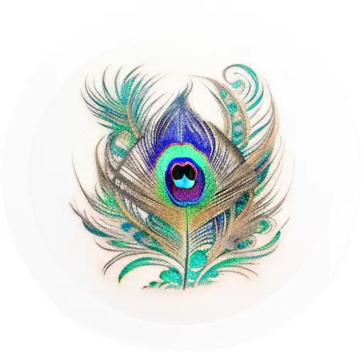 peacock feather infinity sign tattoo design idea