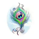 peacock feather infinity sign tattoo design idea
