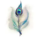 peacock feather infinity sign tattoo design idea