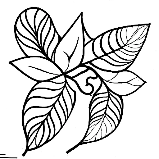 symmetrical flowers leaves tattoo design idea